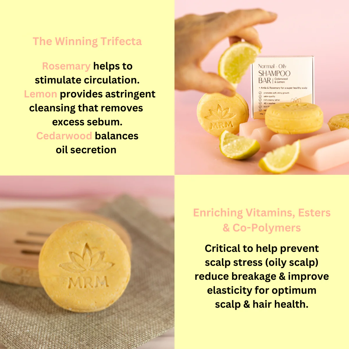 Normal to Oily Hair Shampoo Bar with Cedarwood & Lemon - Image 3